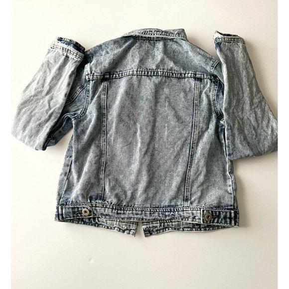 HIGHWAY JEAN Blue Denim Distressed Jacket Ripped 6-Button 2 Pockets SIZE S - Picture 4 of 4